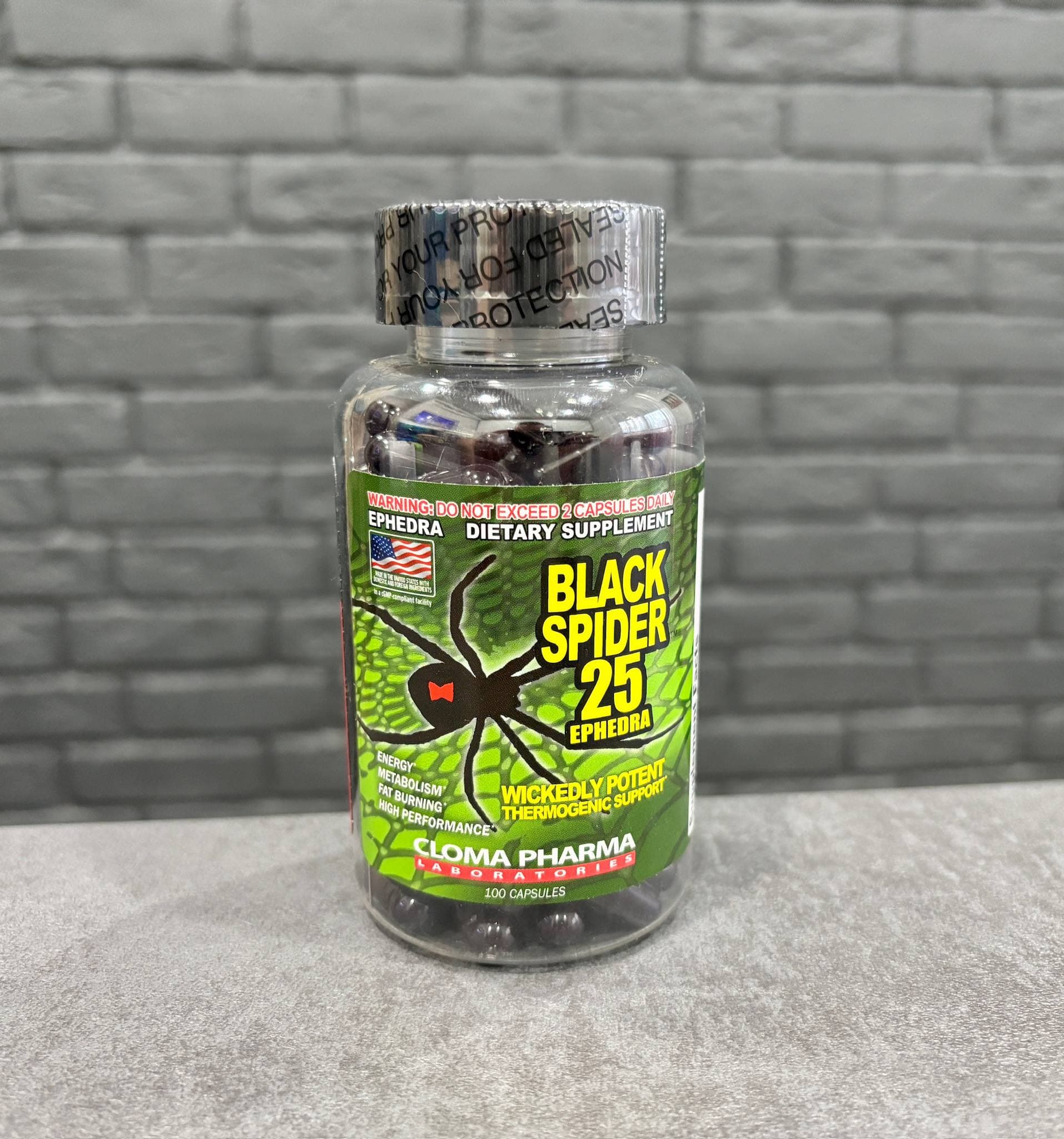 Black Spider 25 Ephedra (Cloma Pharma) 100 capsules